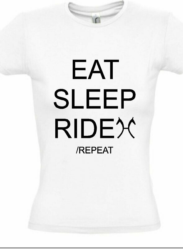 T-Shirt "Lady" mit Aufdruck
"EAT SLEEP RIDE"