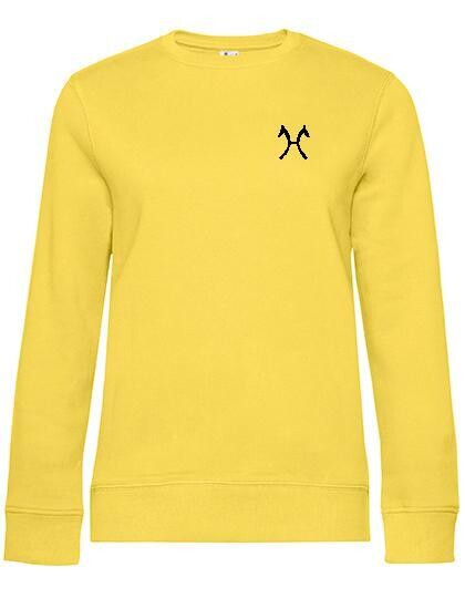Hannoveraner Sweatshirt Damen L hellgelb, bestickt, leicht verschmutzt