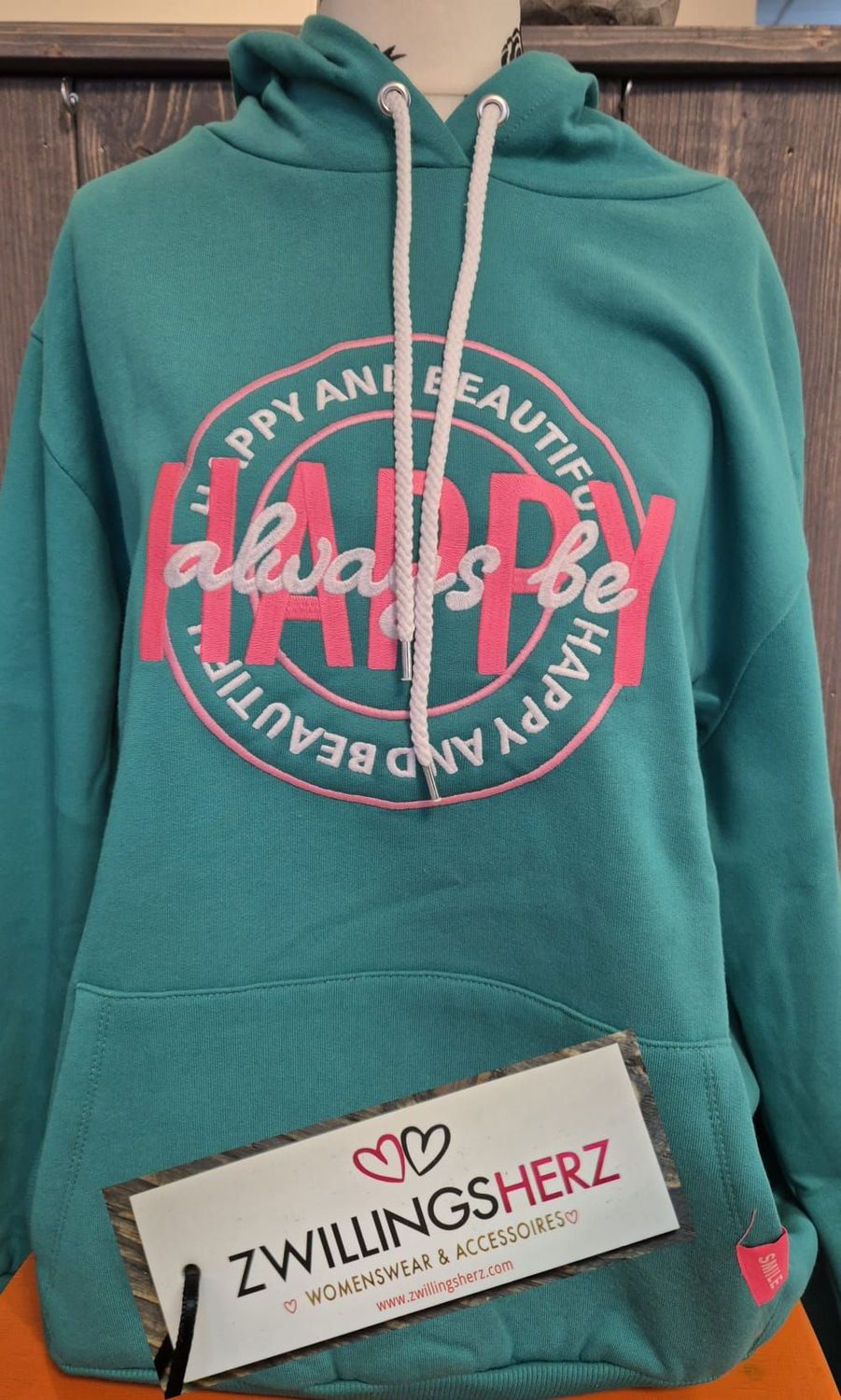 Zwillingsherz Hoodie  "HAPPY" Gr. S