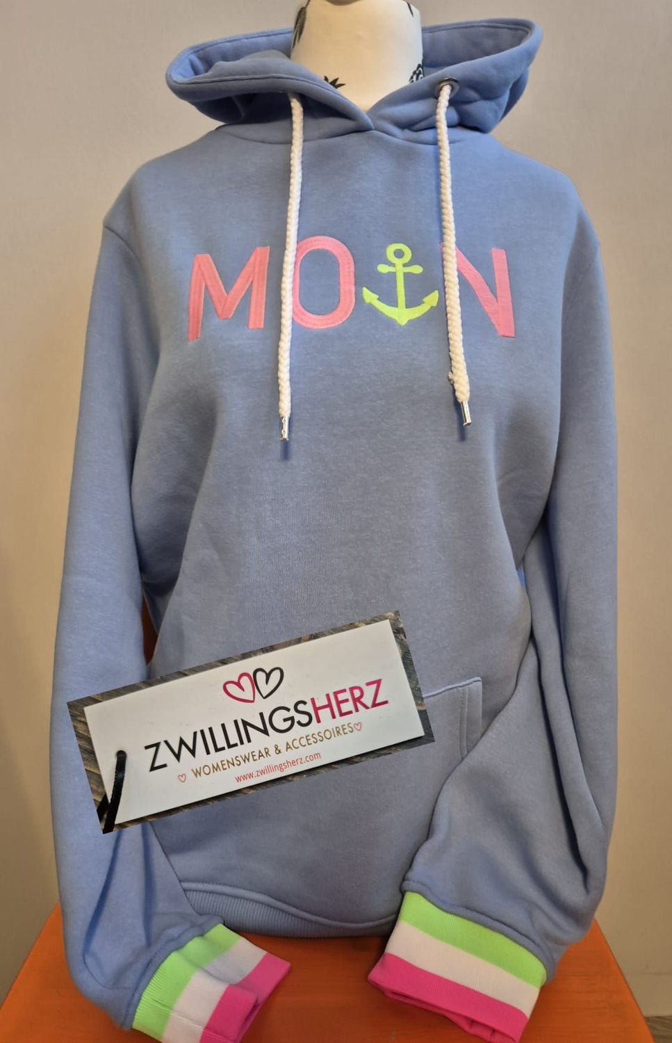 Zwillingsherz Hoodie "MOIN" Gr. XXL