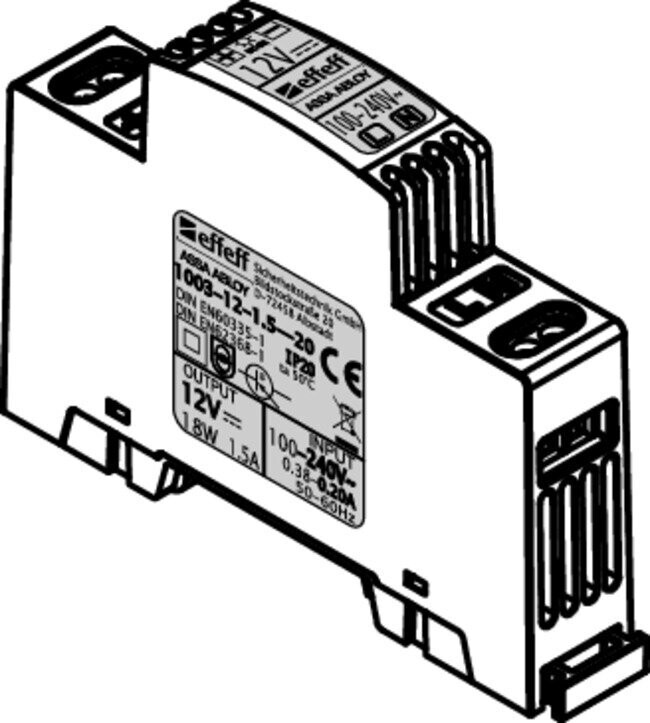 effeff Stromversorgung Modell 1003-12-1.5--20 effeff Stromversorgung Modell 1003-12-1.5--20