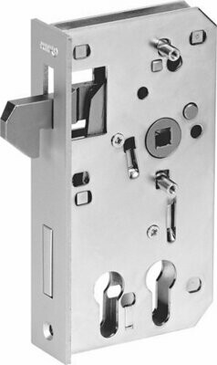 AMF 142SD Schiebetor-Schloss für zwei Profilzylinder, verzinkt