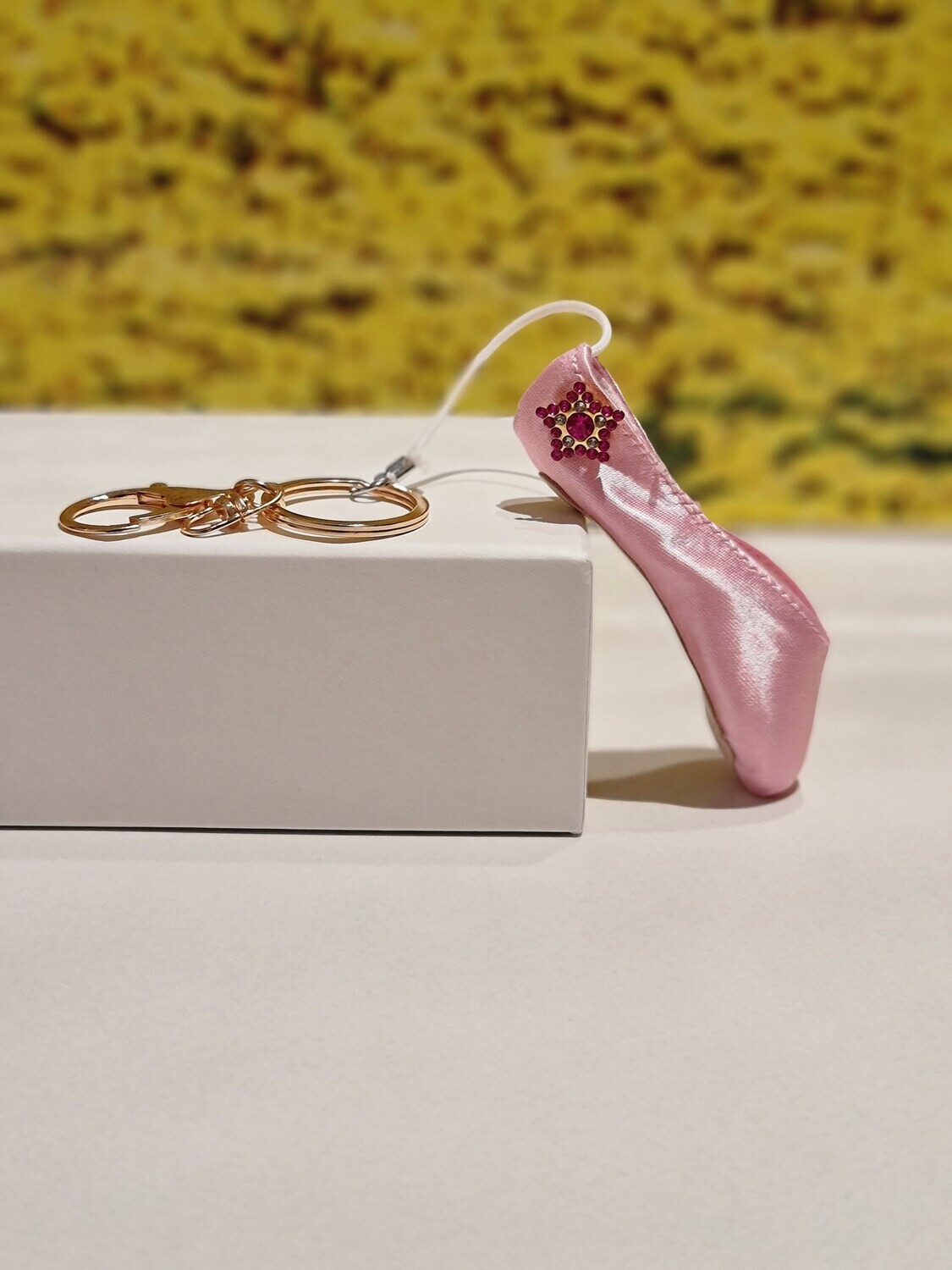 Pirouette Pops! Pink with Gold Crown and Rhinestone Star Keyring