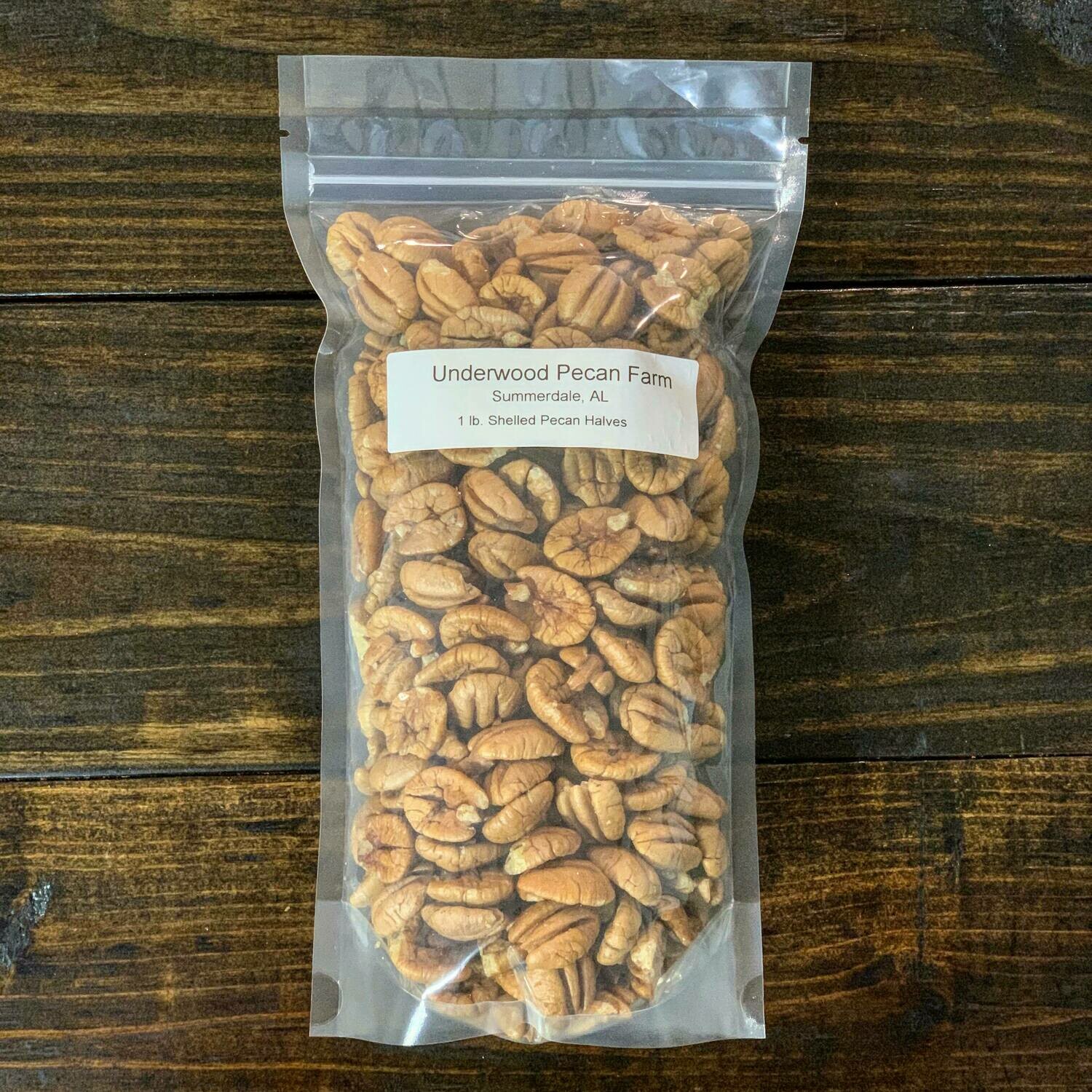 Shelled Pecan Halves (1lb Bag)