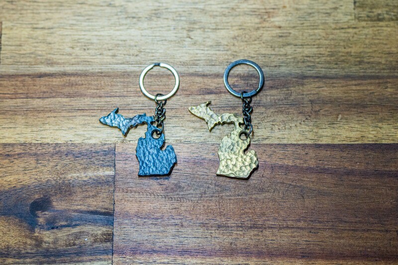 Handmade Michigan Keychain