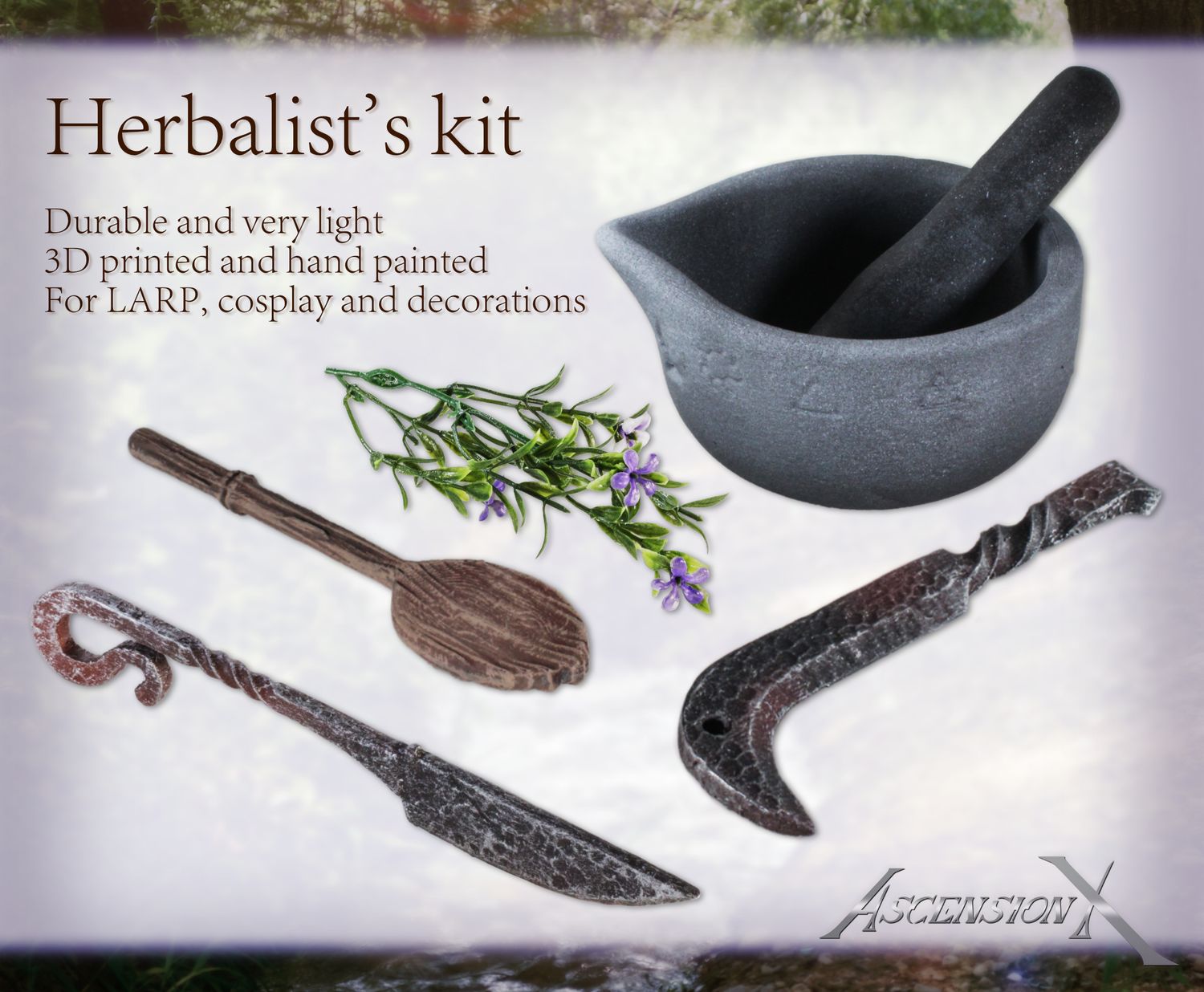 Ensemble de l&#39;herboriste pour grandeur nature