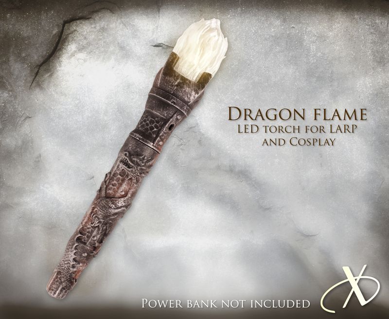 Torche DEL médiévale édition spéciale &quot;Dragon et Flamme&quot;