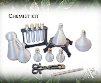 Ensemble du chimiste pour grandeur nature
