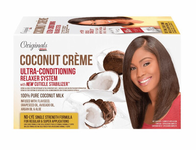 AFRICA'S BEST ORIGINALS COCONUT CREME ULTRA-CONDITIONING RELAXER NO-LYE SINGLE STRENGTH FOR REGULAR & SUPER - 1 APPLICATION