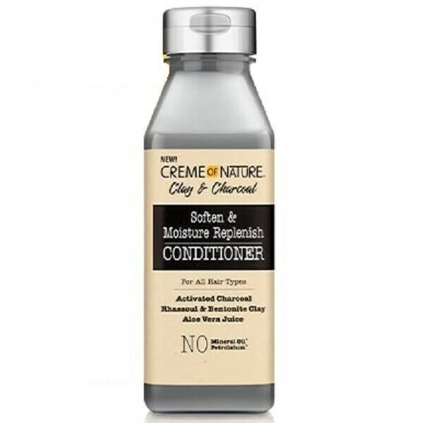 CREME OF NATURE CLAY &amp; CHARCOAL SOFTEN &amp; MOISTURE REPLENISH CONDITIONER 12oz