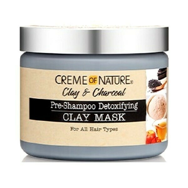 CREME OF NATURE CLAY &amp; CHARCOAL PRE-SHAMPOO DETOXIFYING CLAY MASK 11.5oz