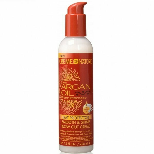 CREME OF NATURE ARGAN OIL HEAT PROTECTOR SMOOTH &amp; SHINE BLOW OUT CREME 7.6oz