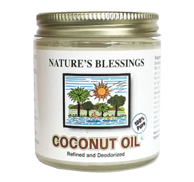 NATURE&#39;S BLESSINGS 100% PURE COCONUT OIL 4oz