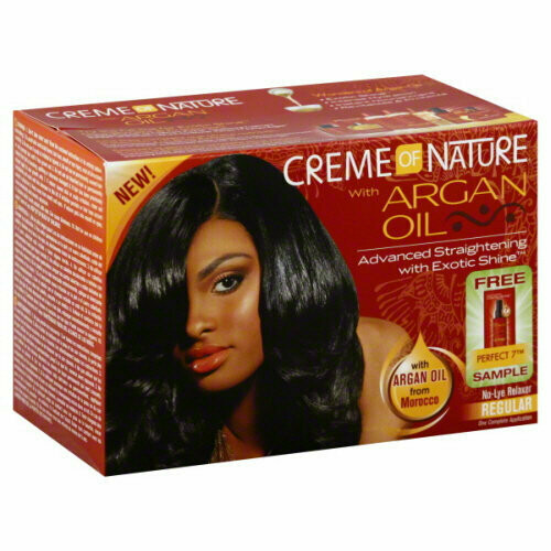 CREME OF NATURE ARGAN OIL NO-LYE RELAXER KIT REGULAR - 1 APPLICATION