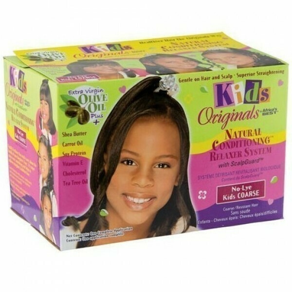 AFRICA'S BEST KIDS ORIGINALS NATURAL CONDITIONING RELAXER SYSTEM WITH SCALPGUARD NO-LYE KIDS COARSE - 1 APPLICATION