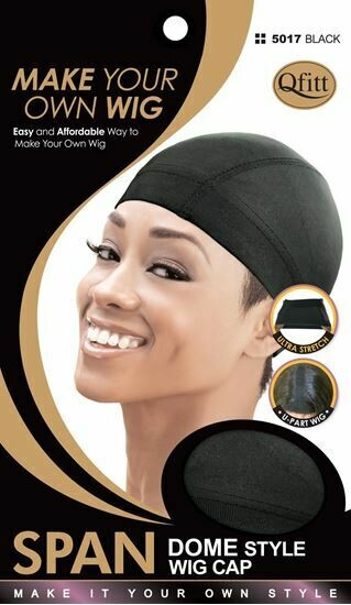 QFITT SPAN DOME STYLE WIG CAP #5017 BLACK, COLOR: #5017 - BLACK