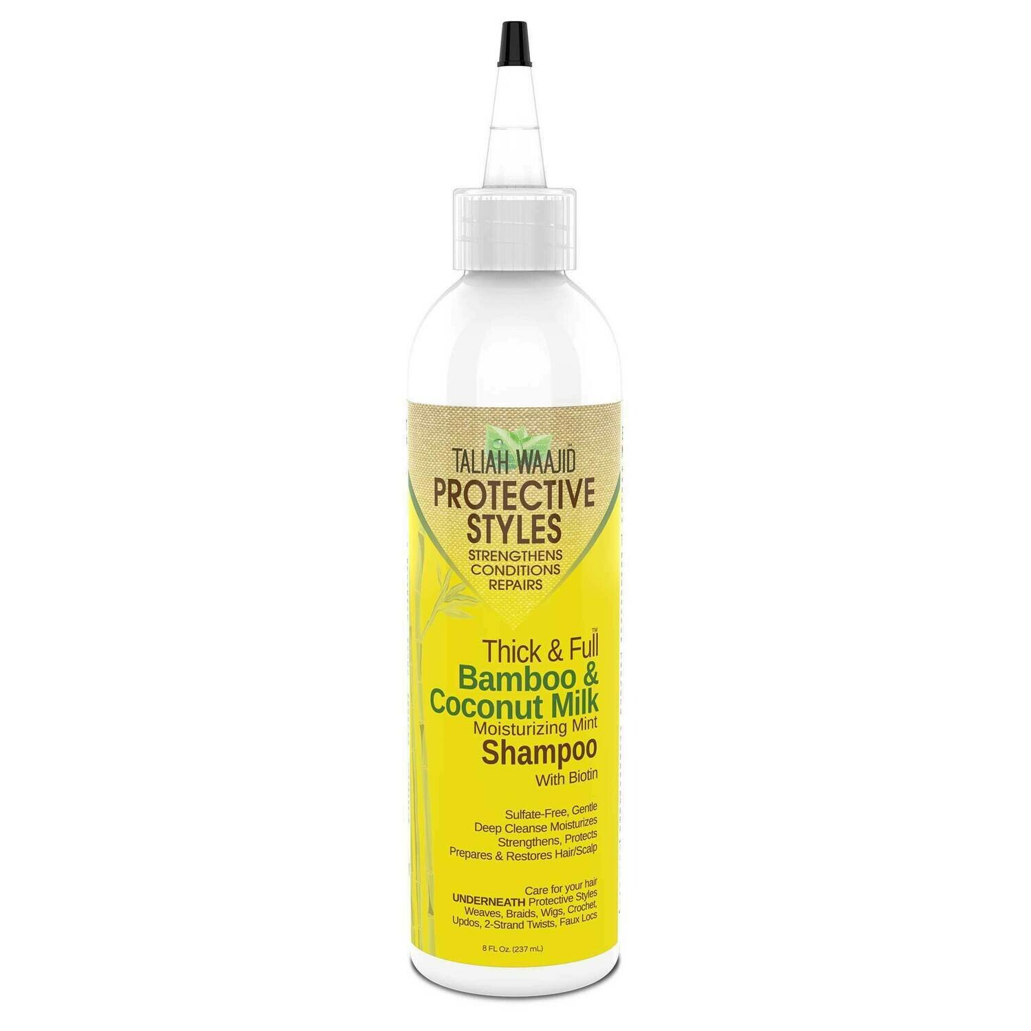 Taliah Waajid Protective Styles Thick And Full Bamboo And Coconut Milk Moisturizing Mint Shampoo 8oz