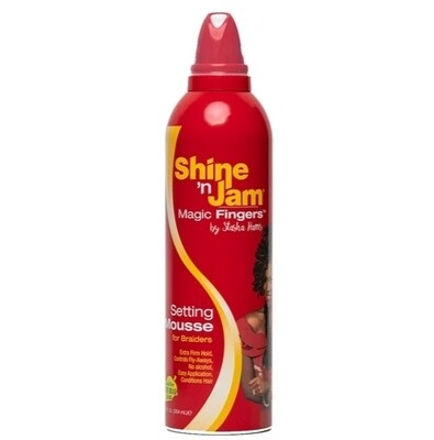 Ampro Shine &#39;n Jam Magic Fingers Setting Mousse For Braiders 12oz