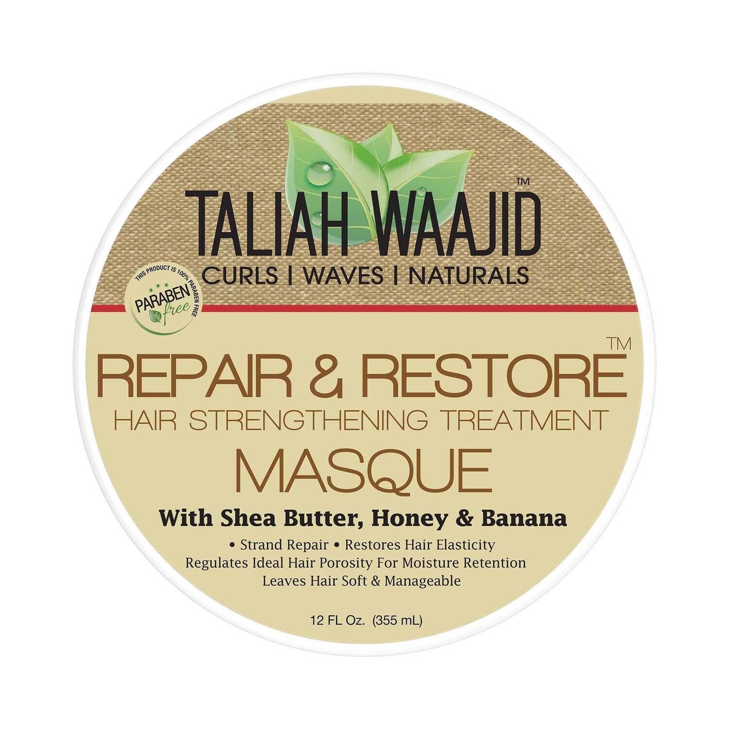 Taliah Waajid Curls,Waves &amp; Naturals Repair and Restore Hair Strengthening Masque 12oz 