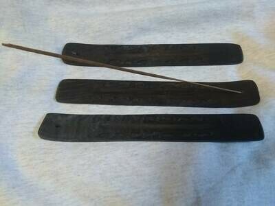 Black Wood Carved - Incense Ash Catcher for 11 inch sticks - Incense Burner