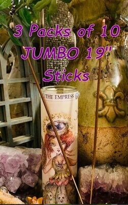 19&quot; JUMBO INTENSE INCENSE Sticks - 3 Packs of 10 (or 30) - CHOOSE Charcoal or Wood Punks