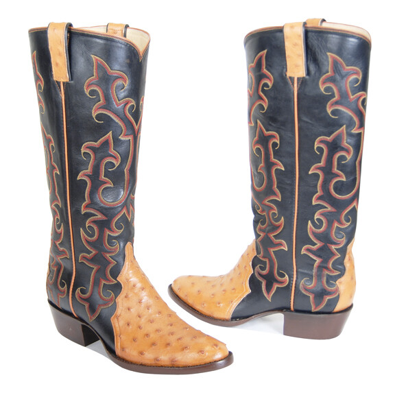 Full Quill Ostrich Triad Cowboy Boots