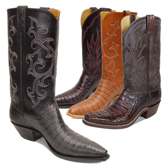 Smooth Caiman Crocodile Cowboy Boots