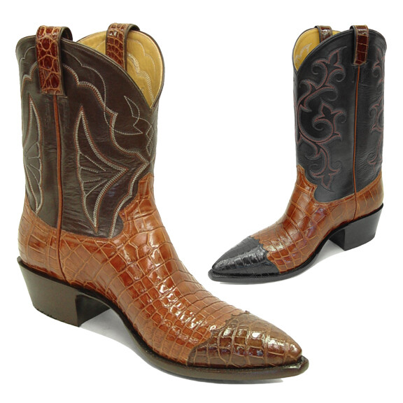 Smooth Nile Crocodile Wing Tip Cowboy Boots