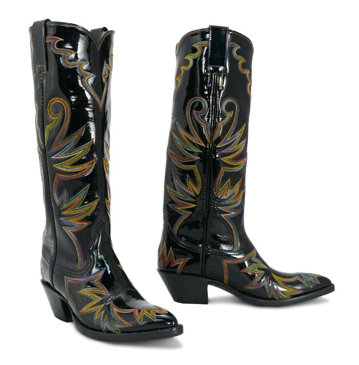 Priscilla Patent Leather Cowboy Boots