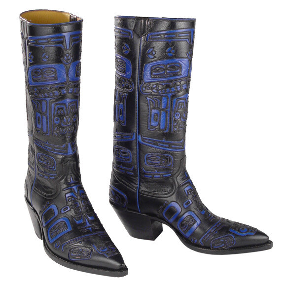 Tlingit Totem Pole Cowboy Boots