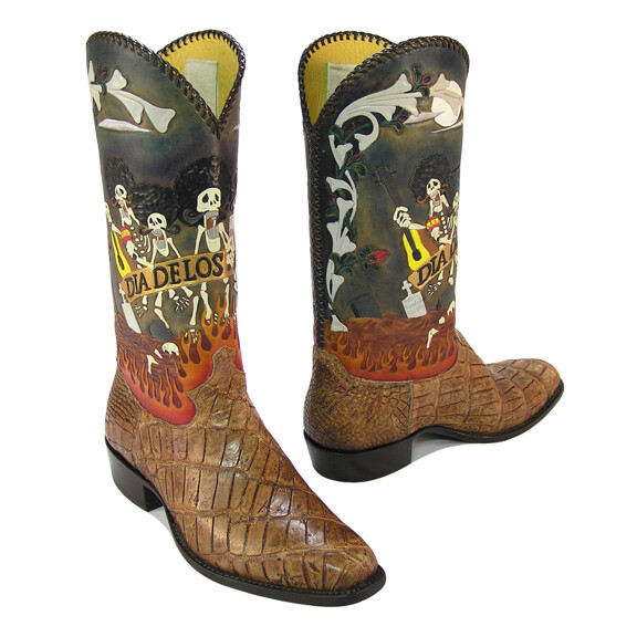Dia de los muertos boots best sale