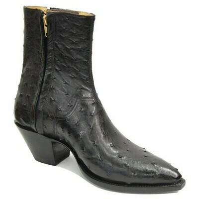 Full Quill Ostrich Ankle Boots