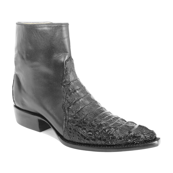 Hornback Caiman Crocodile Ankle Boots