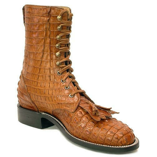 Nile Crocodile Lace-Up Packer Boots