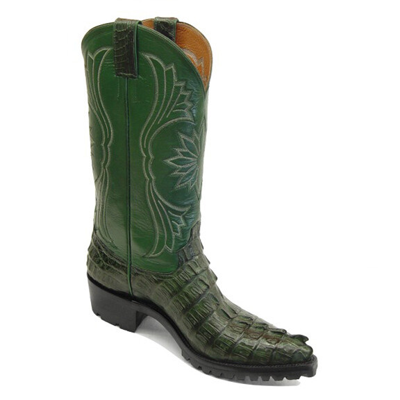 Caiman Crocodile Tail small horn Motorcycle Boots