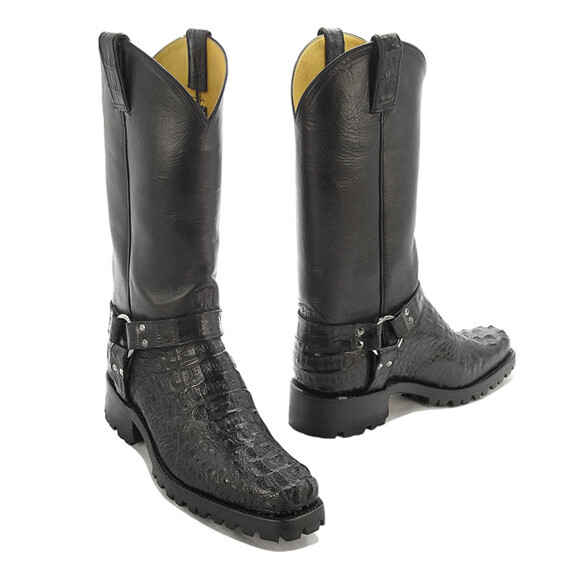Caiman Hornback Crocodile  Motorcycle Boots