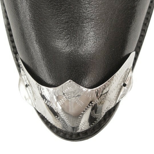 Silver F-Toe Boot Tips Engraved