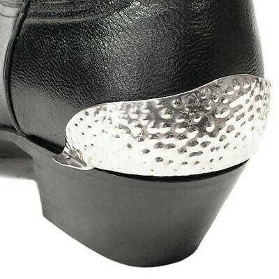 Boot Heel Plates Hammered (Silver)