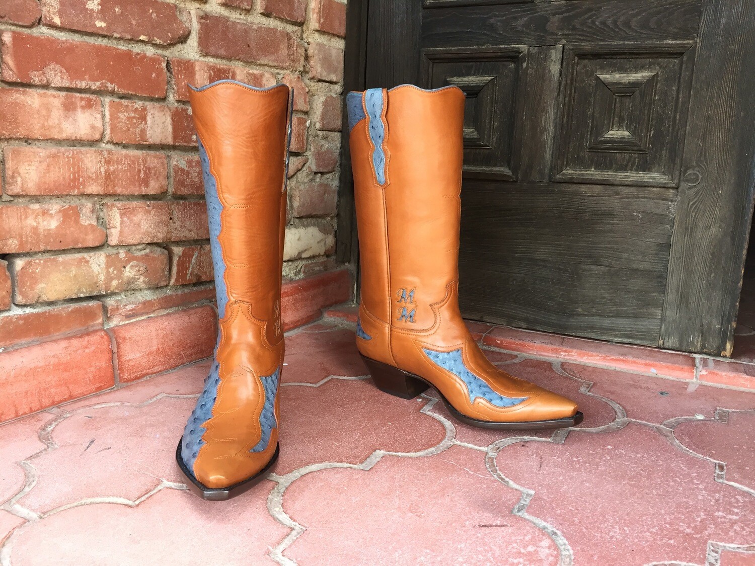 Mario Ostrich Cowboy Boots