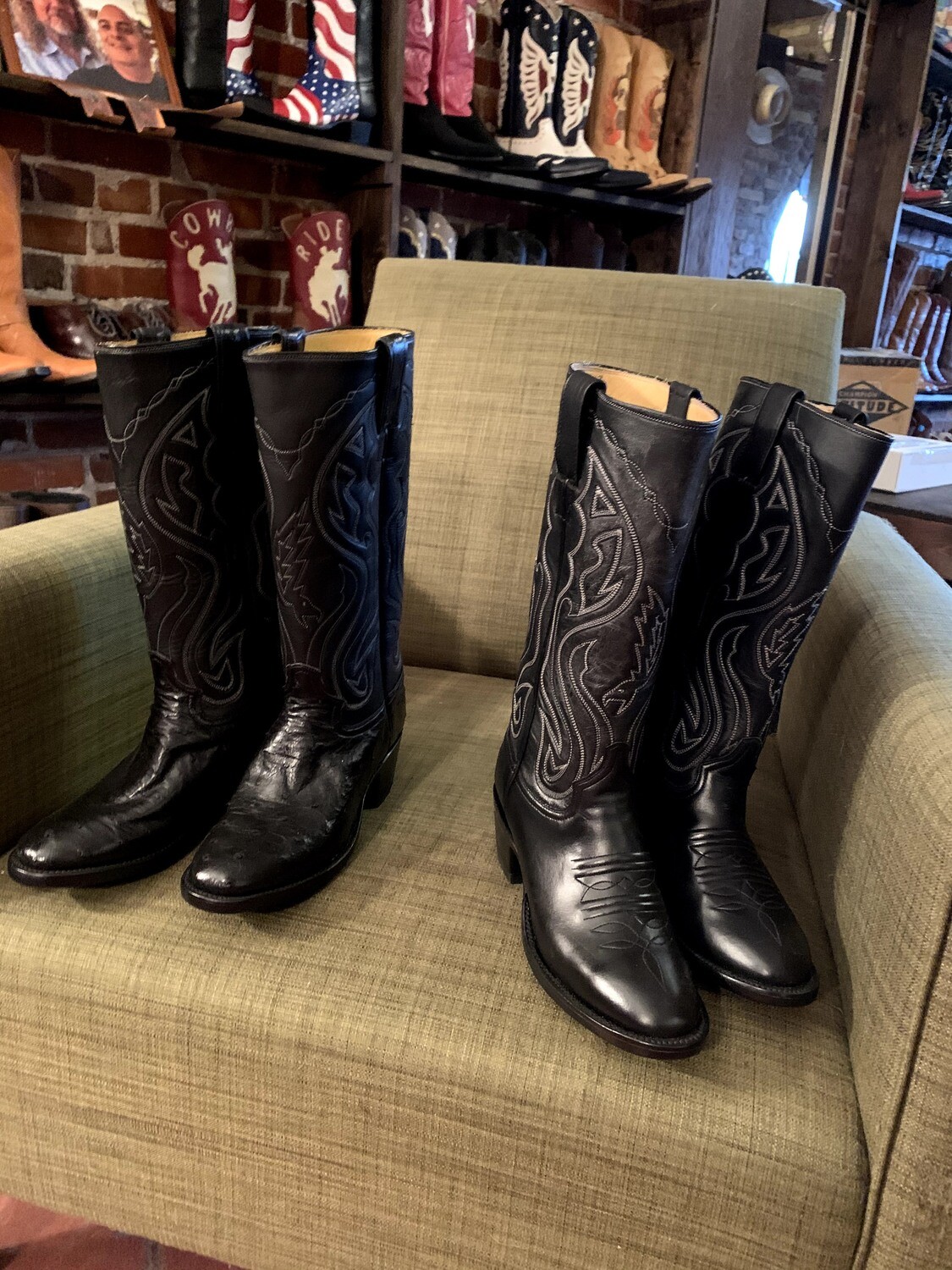 ladies ostrich boots