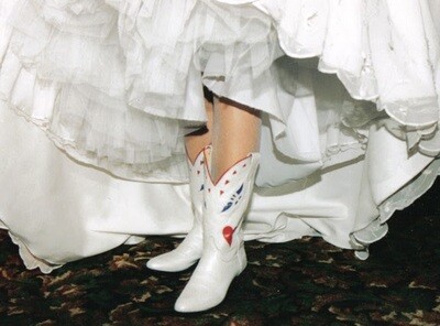Hearts and Butterflies Wedding Cowboy Boots