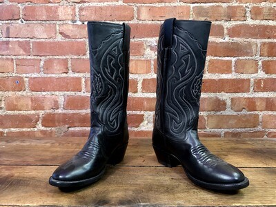 6.5B Ladies Black Cowboy Boots Closeout