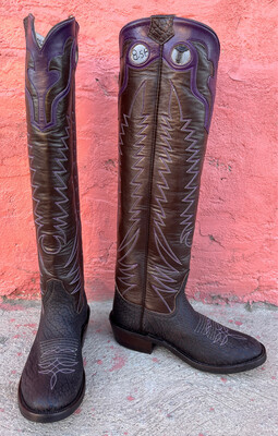 8.5B Ladies' Brown Bullhide Tall Riding Cowboy Boots Closeout