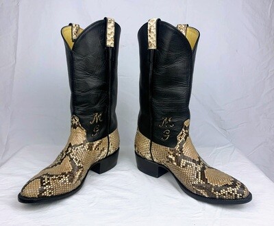 9EE Men's Python Back (Belly Cut) Cowboy Boots Closeout/pre loved