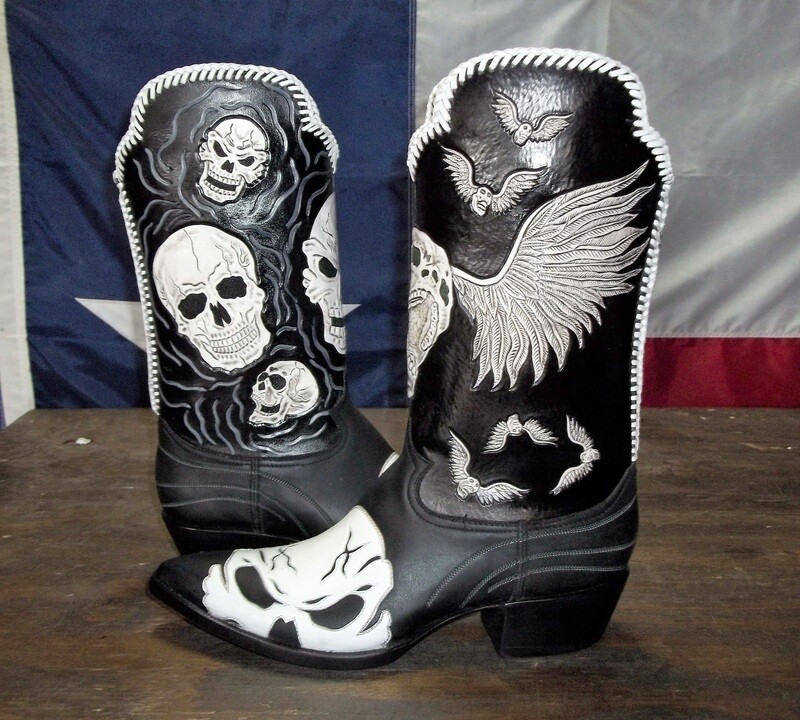 Insane Brain Hand-Tooled Cowboy Boots