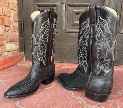9D Men's Black Tejus Cowboy Boots (Closeout)