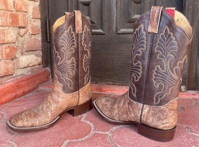 7D Men's Brown Distressed Bullhide Cowboy Boots (Closeout) Rodeo Toe