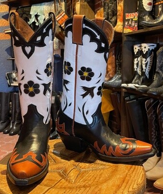 6.5B Ladies Bluebird Inlay Cowboy Boots Closeout
