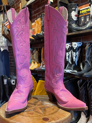 10B Ladies Pink Cowboy Boots Closeout