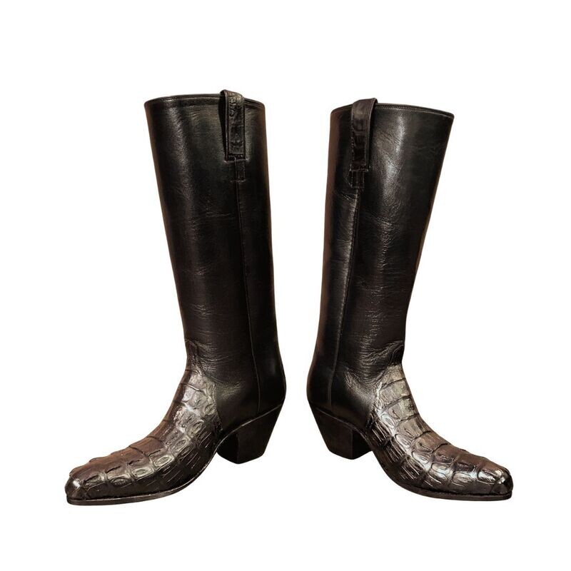 Triad Caiman Crocodile Tail Small horn Cowboy Boots